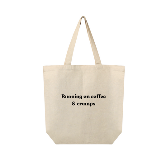 Running on Coffee Tote Bag